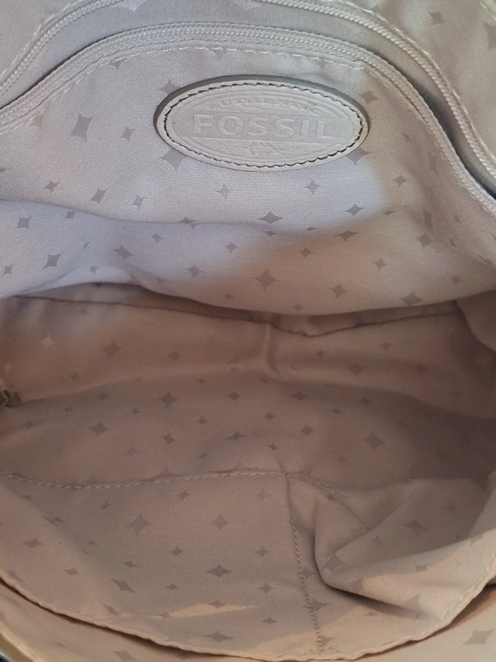 Vintage FOSSIL Ivory Leather MARLOW Flap Messenger Purse Handbag Crossbody